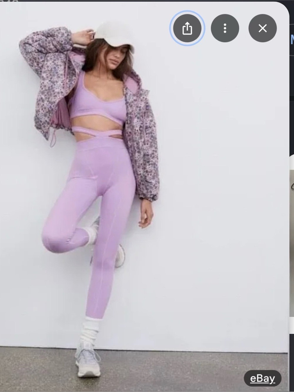 NET For Love & Lemons Strappy Leggings Pink Lilac XS